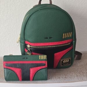 Loungefly Boba Fett Mini Backpack And Wallet